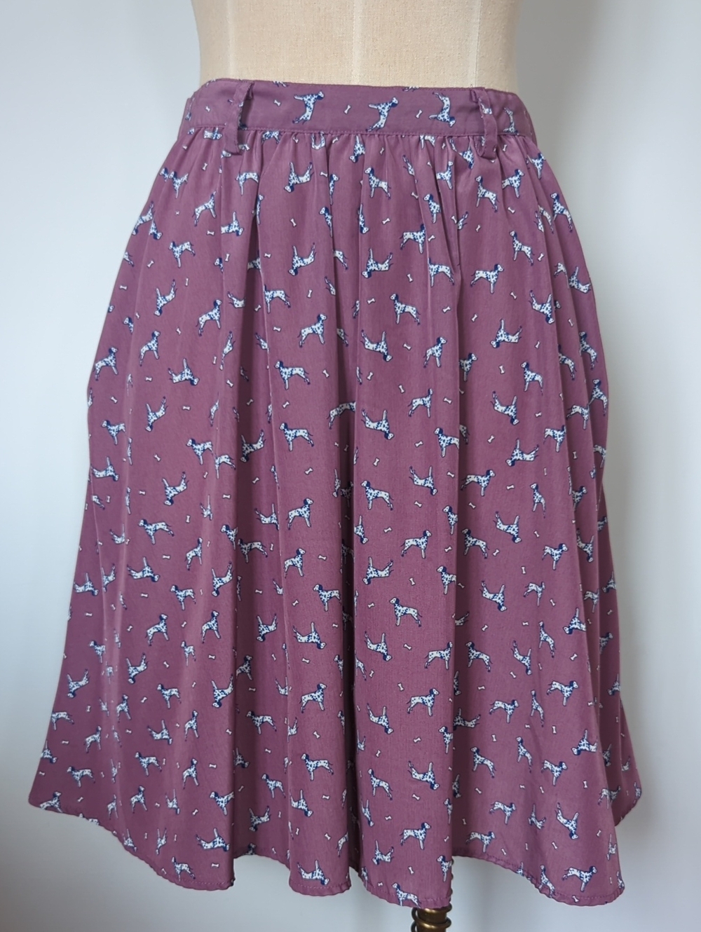 Xhilaration Purple Dalmatian Print Skirt With Pockets, Size Medium
